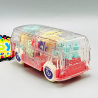 Transparent Bus Toy with Gears, Lights & Sound