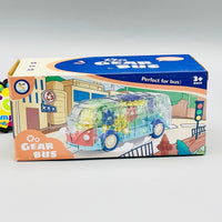 Transparent Bus Toy with Gears, Lights & Sound