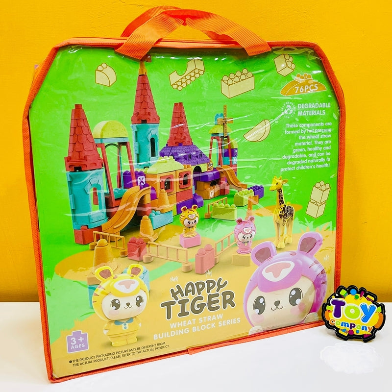 Happy Tiger Wheat Straw Building Blocks – 76Pcs