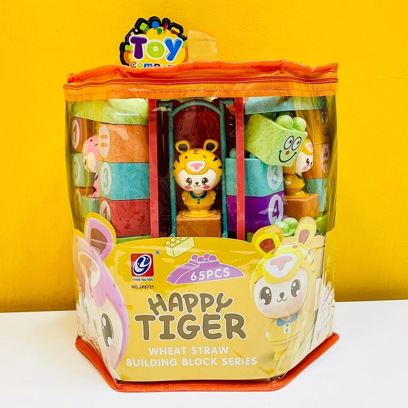 Happy Tiger Wheat Straw Building Blocks – 65 pcs.