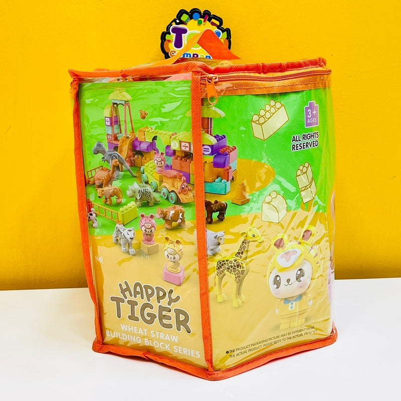 Happy Tiger Wheat Straw Building Blocks – 65 pcs.