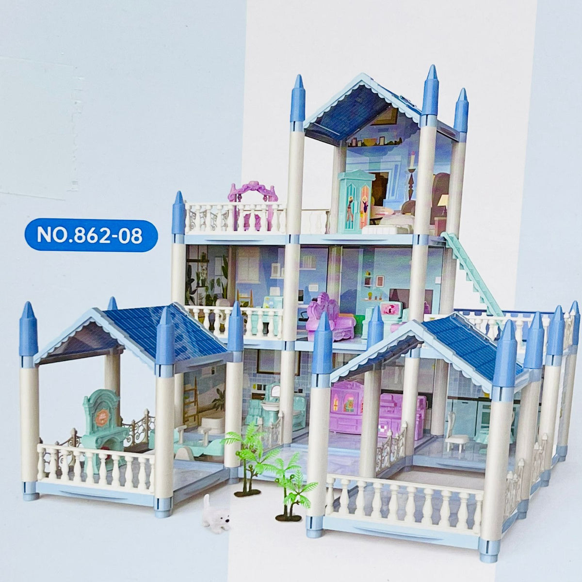 8 Rooms 3D Assembled DIY Doll House