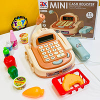 Mini Cash Register with Supermarket Items