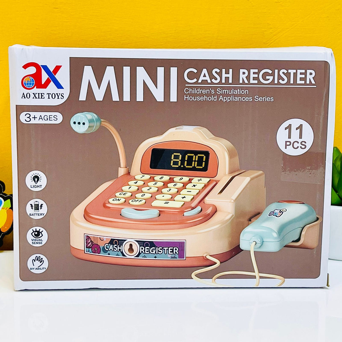 Mini Cash Register with Supermarket Items