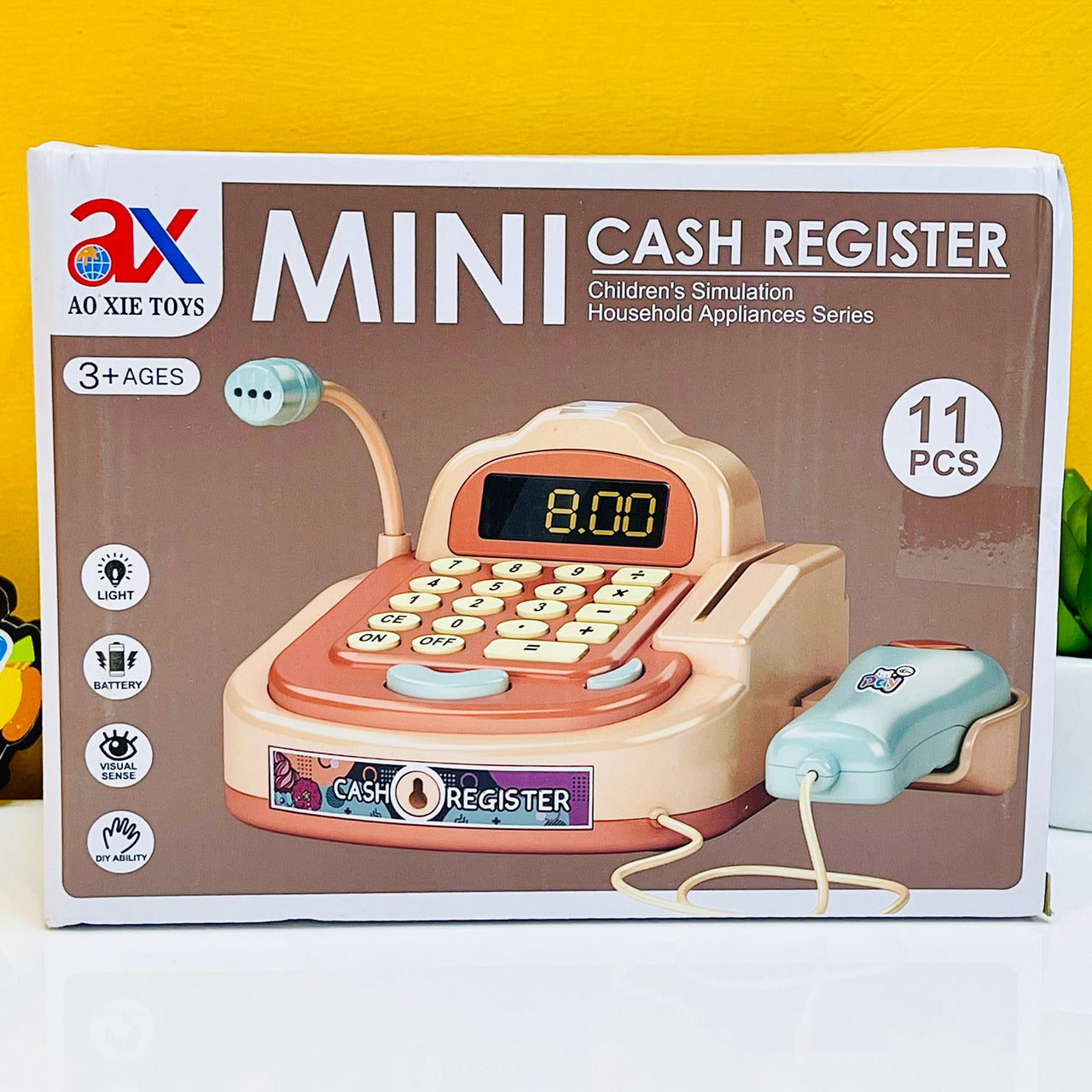 Mini Cash Register with Supermarket Items