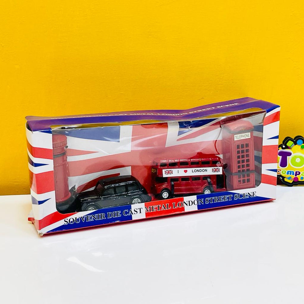 London Street Scene Model Metal Souvenir - 4Pcs