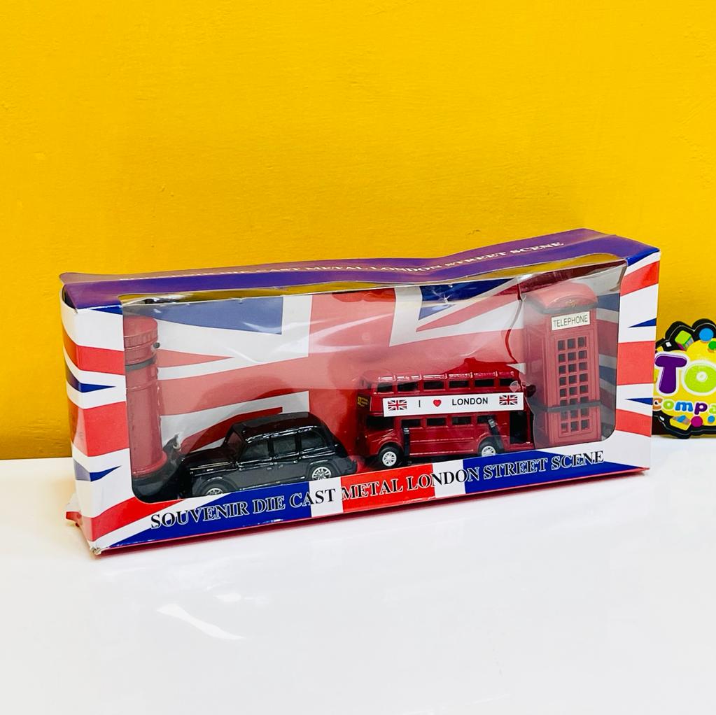 London Street Scene Model Metal Souvenir - 4Pcs