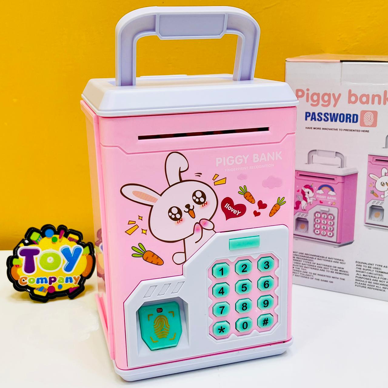 Electronic Piggy Bank ATM with Password & Finger Unlock - Pink