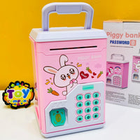 Electronic Piggy Bank ATM with Password & Finger Unlock - Pink
