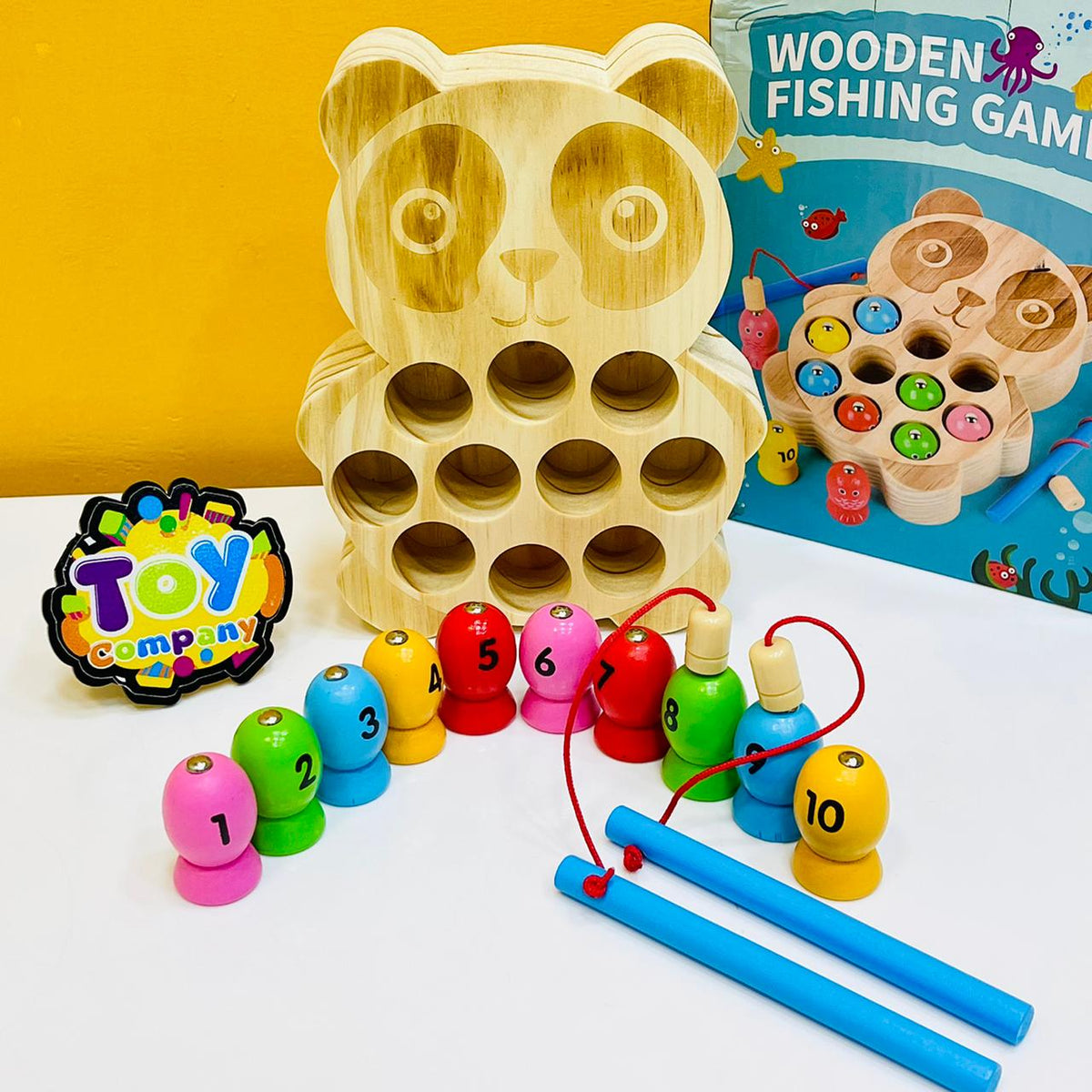 Wooden Panda Shape Fishing Game
