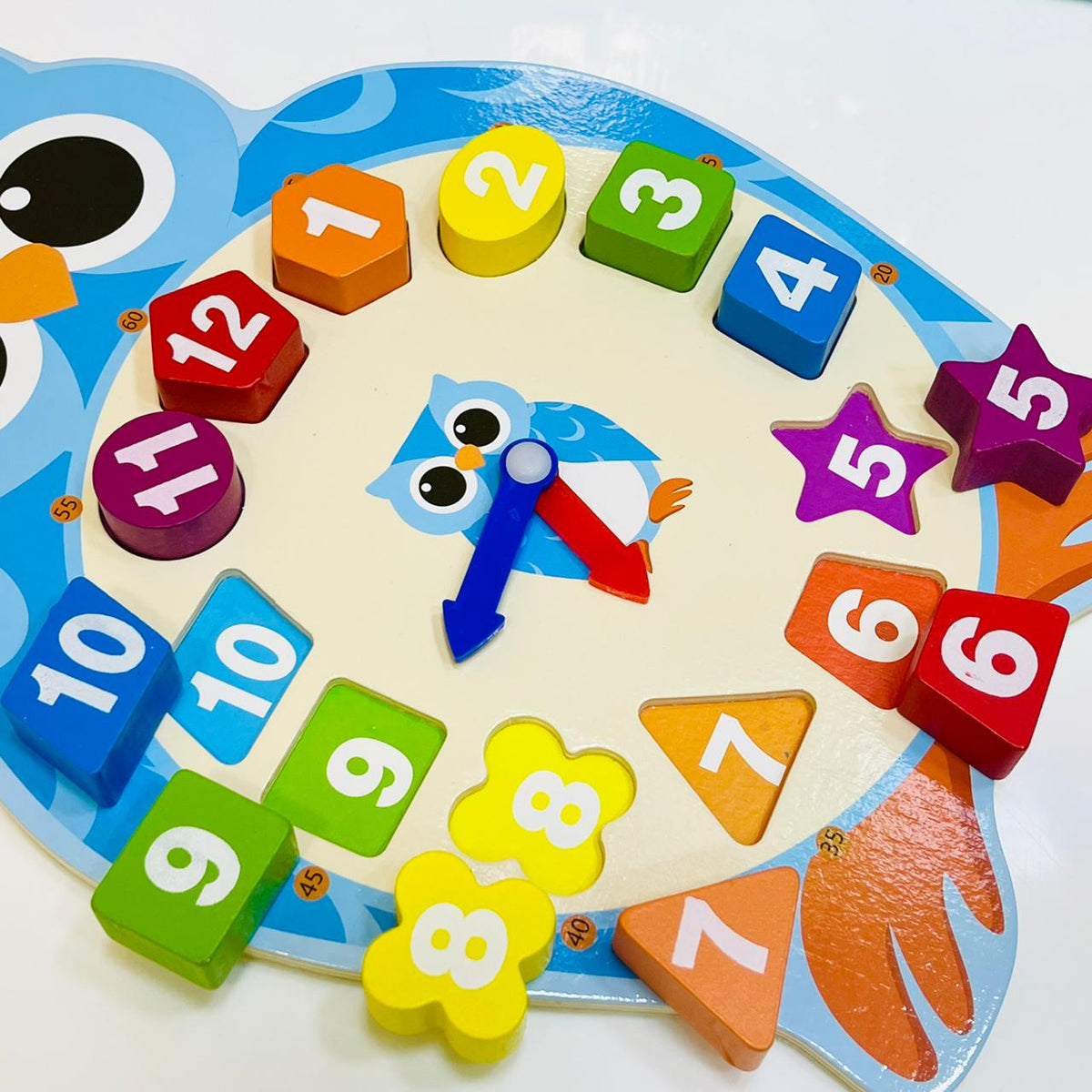 Cartoon Clock Wooden Toy