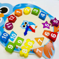 Cartoon Clock Wooden Toy