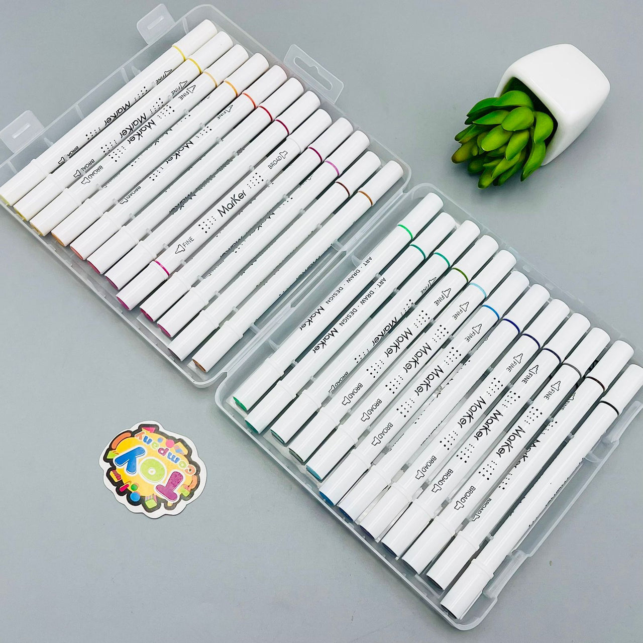 Premium 24 Color Twin Brush Markers