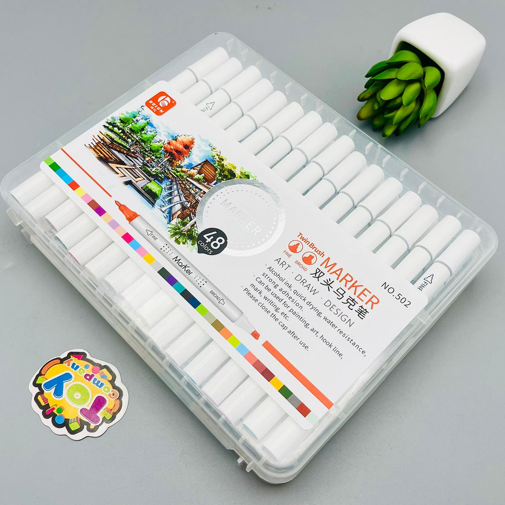 Premium 48 Colors Twin Brush Markers