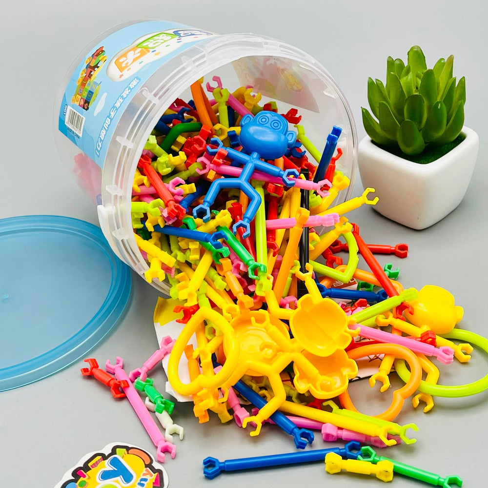 Puzzle Blocks with Round Storage Bucket