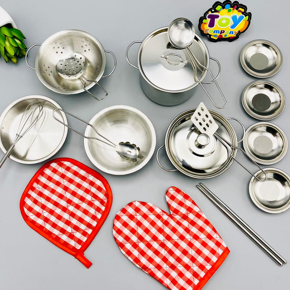 18Pcs Stainless Steel Cookware Kitchen Set