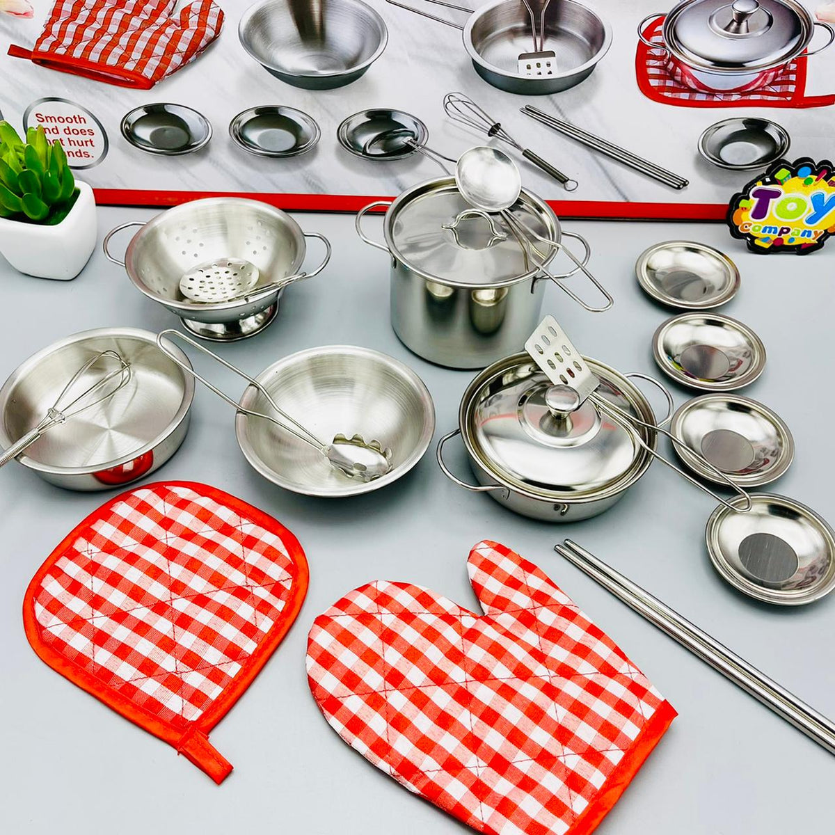 18Pcs Stainless Steel Cookware Kitchen Set