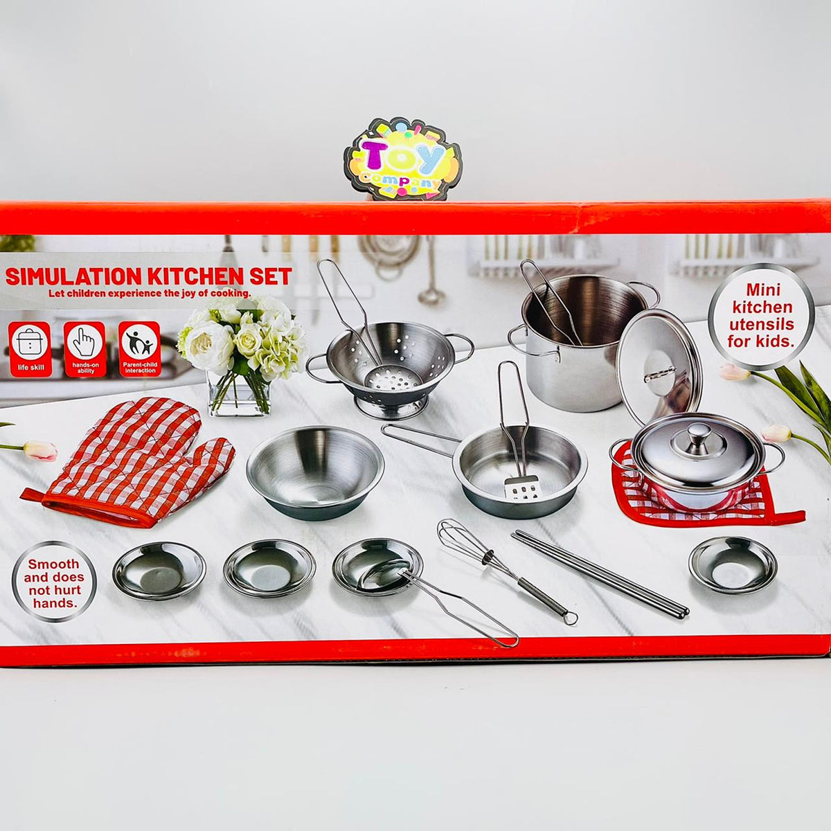 18Pcs Stainless Steel Cookware Kitchen Set