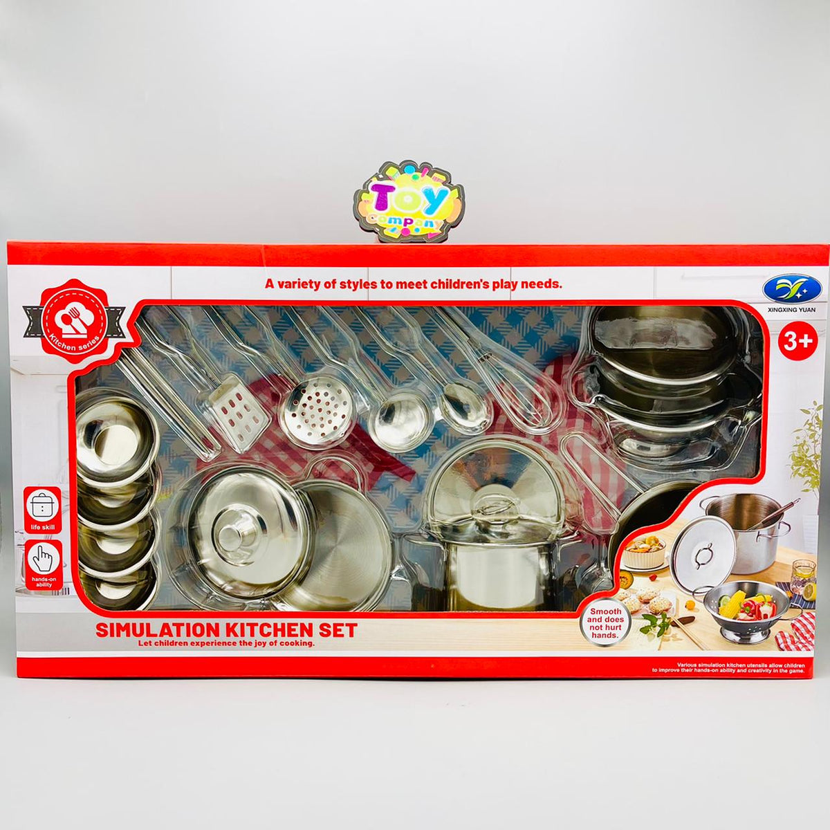 18Pcs Stainless Steel Cookware Kitchen Set