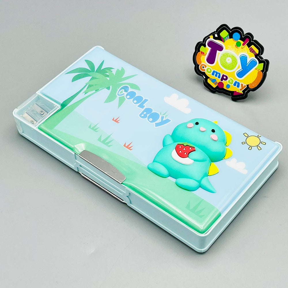Multifunctional Dino Pencil Box Geometry with Sharpener