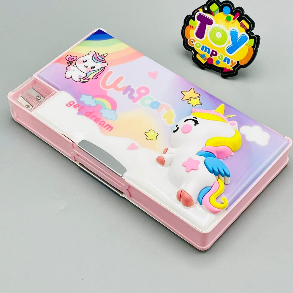 Multifunctional Unicorn Pencil Box with Sharpener