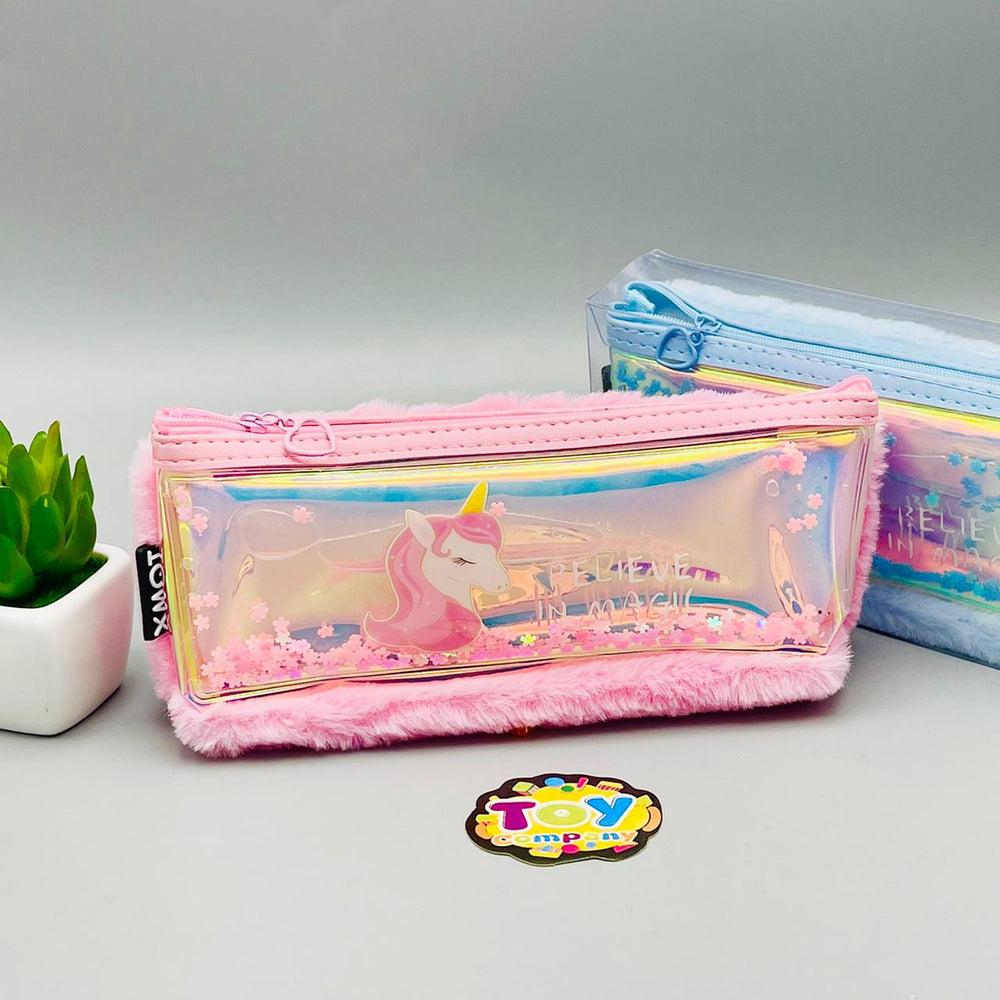 Unicorn Pencil Pouch with Floating Stars