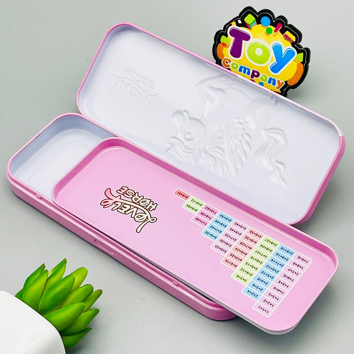 2-in-1 Lovely Unicorn Tin Geometry Box