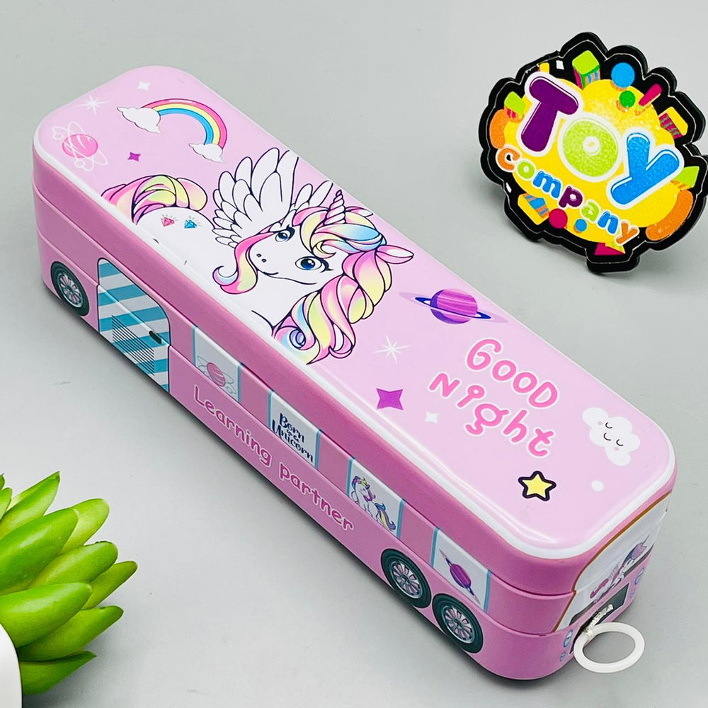 Bus Shape Unicorn Tin Geometry Box