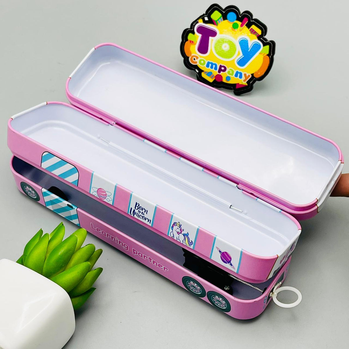 Bus Shape Unicorn Tin Geometry Box