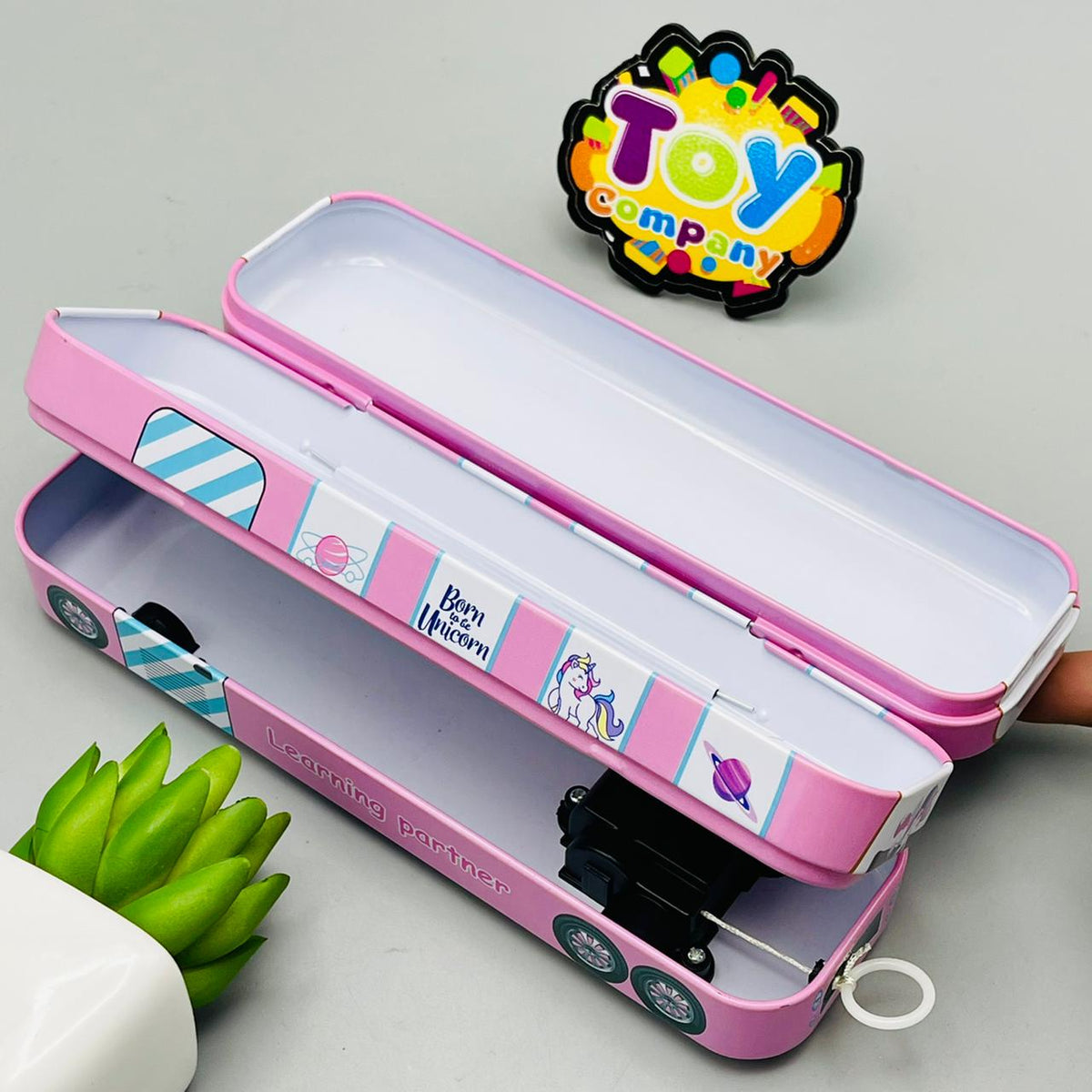 Bus Shape Unicorn Tin Geometry Box