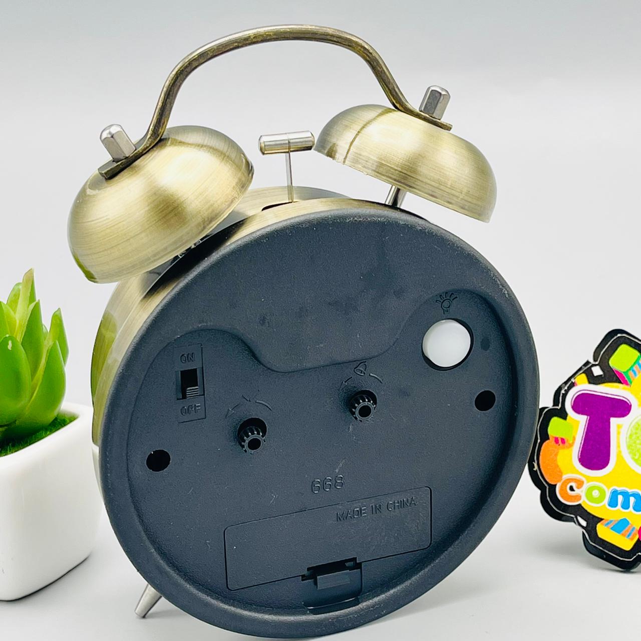 Vintage Table Alarm Clock - Metal
