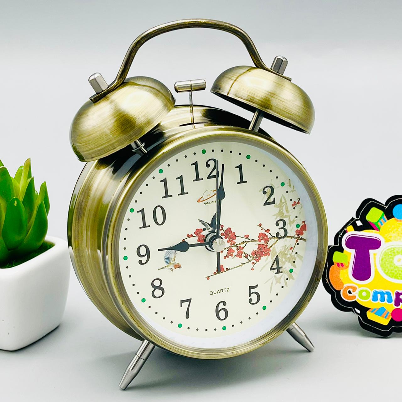 Vintage Table Alarm Clock - Metal
