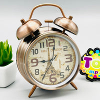 Vintage Table Alarm Clock - Metal