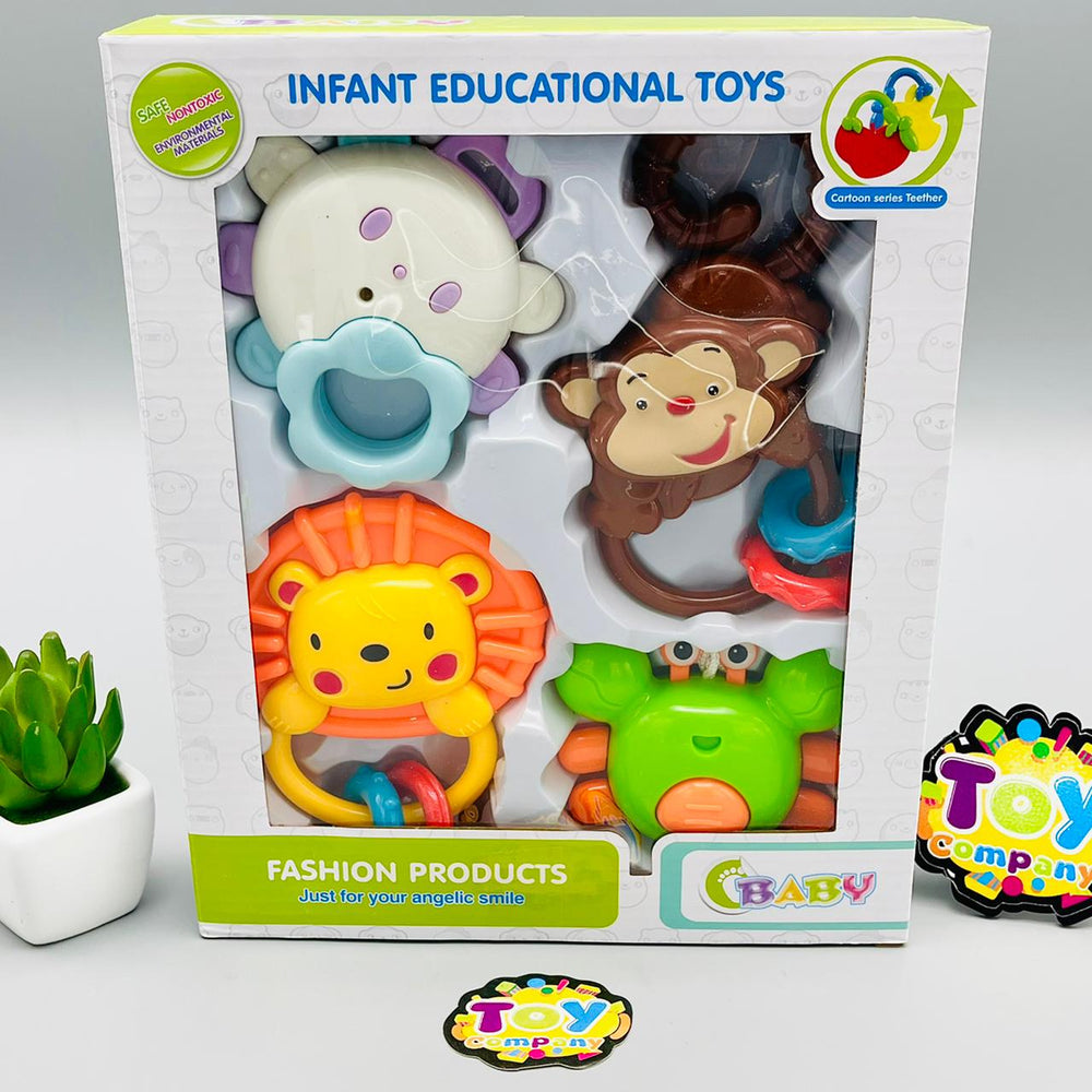 4Pcs Baby Educational Rattles
