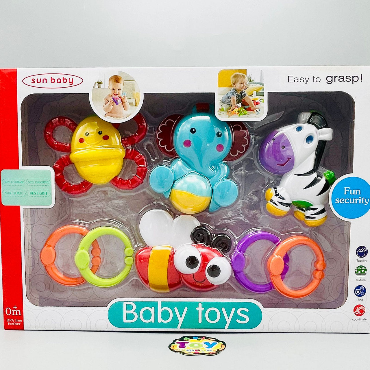 8Pcs Baby Rattles & Teethers Set