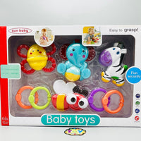 8Pcs Baby Rattles & Teethers Set