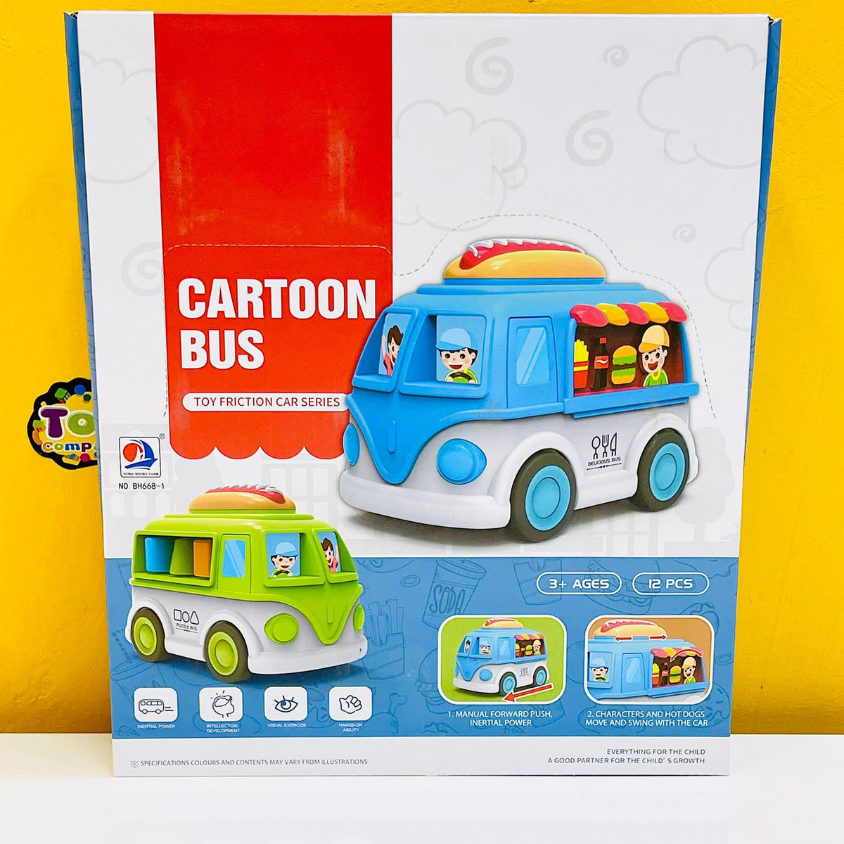 Friction Cartoon Bus Toy