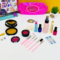 Pretend Play Cool Garnishy Makeup Set with Brushes & Nails