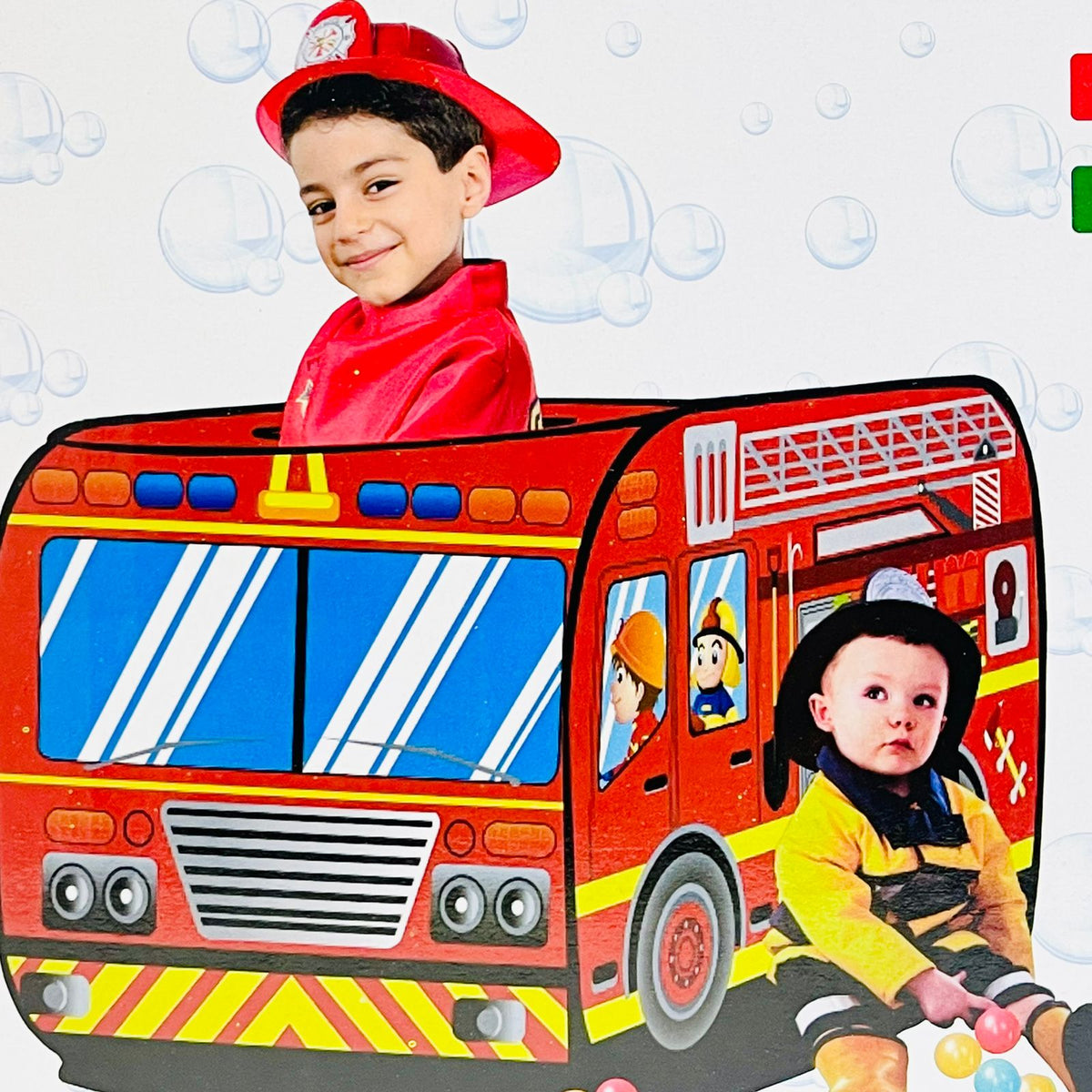 Fire Truck Kids Tent Play House with 100 Balls