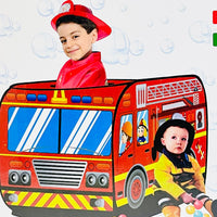 Fire Truck Kids Tent Play House with 100 Balls