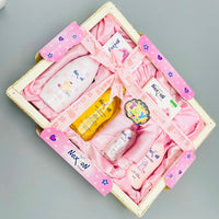 6-in-1 Nexton Baby Gift Set with Wooden Basket