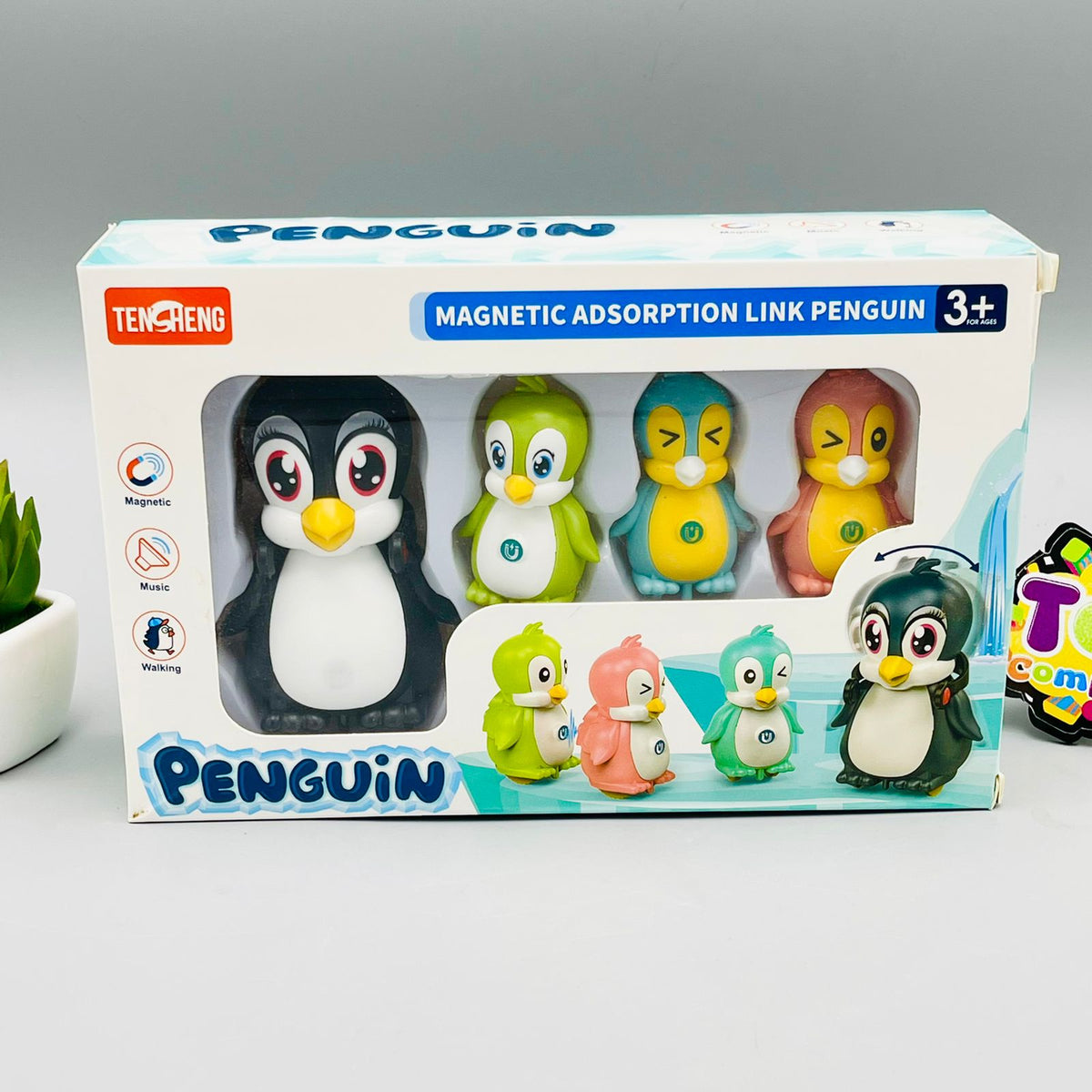 Walking Musical Magnetic Adsorption Link Penguin Toy