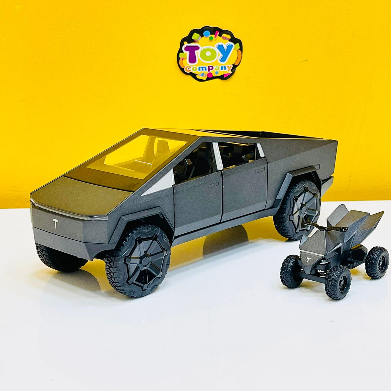 1:24 Diecast Tesla Pickup Truck with Quad Bike