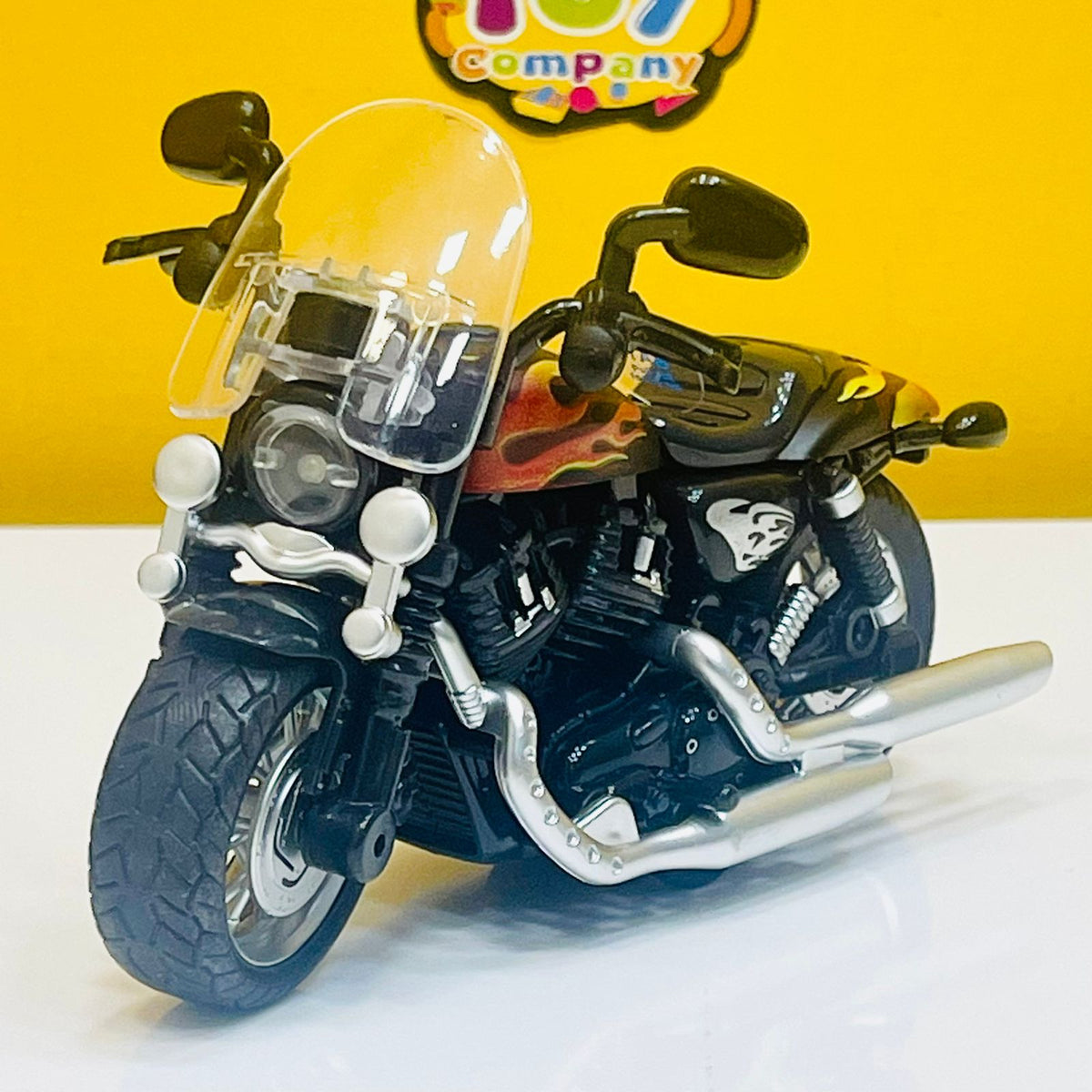 1:12 Classic Diecast Metal Bike with Front Glass