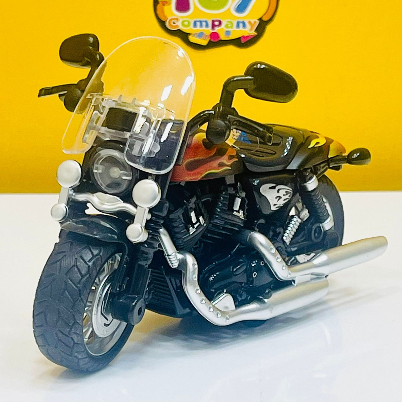 1:12 Classic Diecast Metal Bike with Front Glass