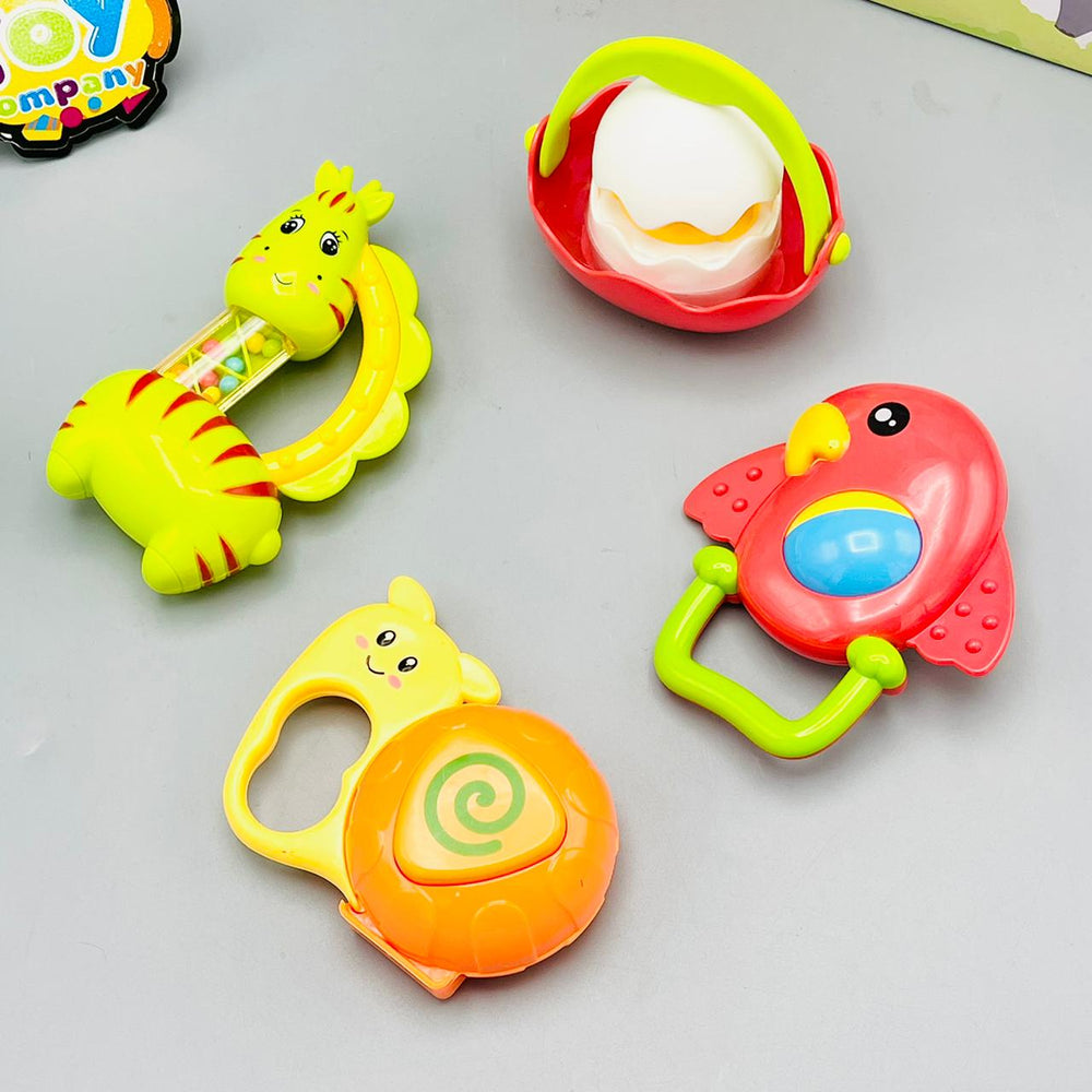 4 Pcs Premium Rattle & Teether Set