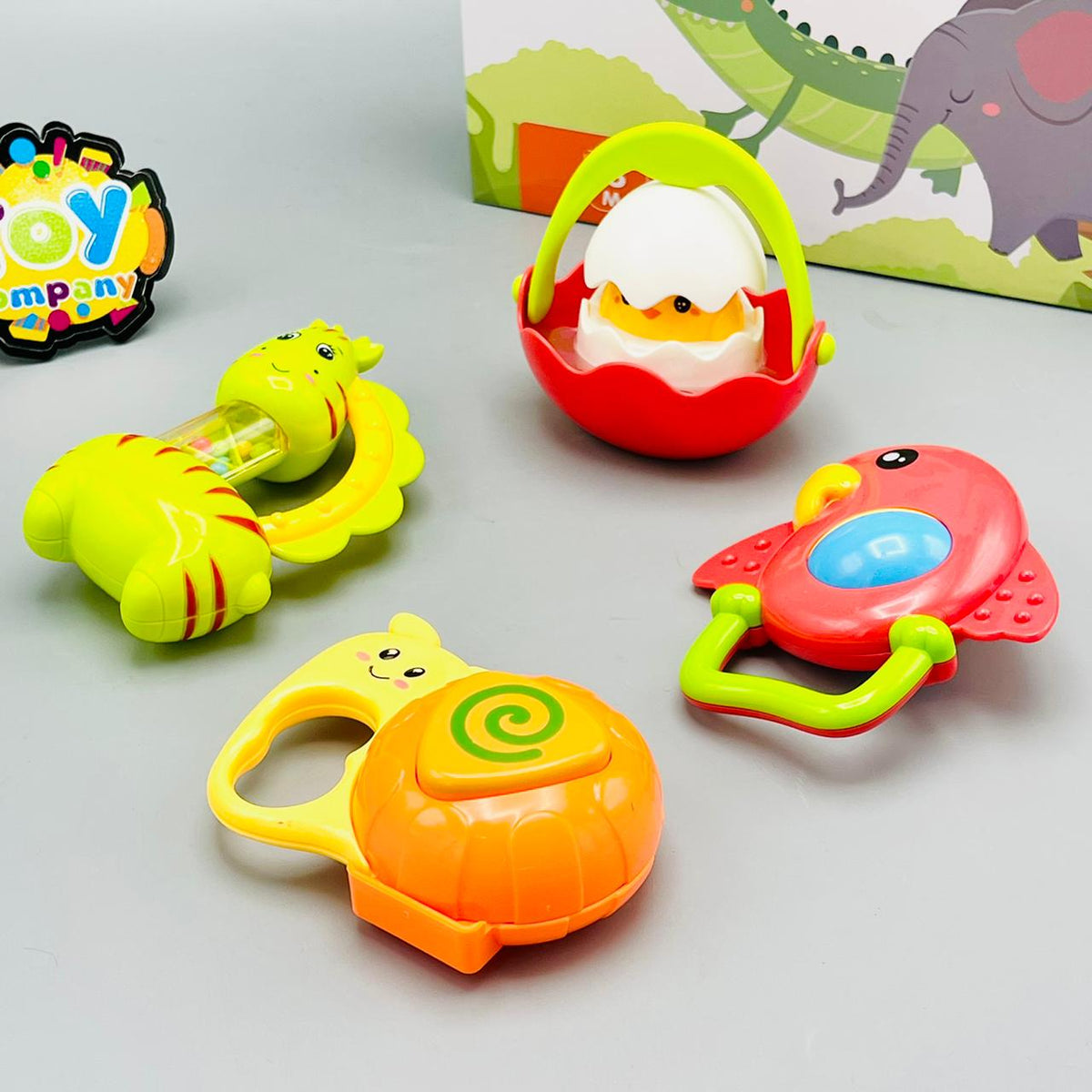 4 Pcs Premium Rattle & Teether Set