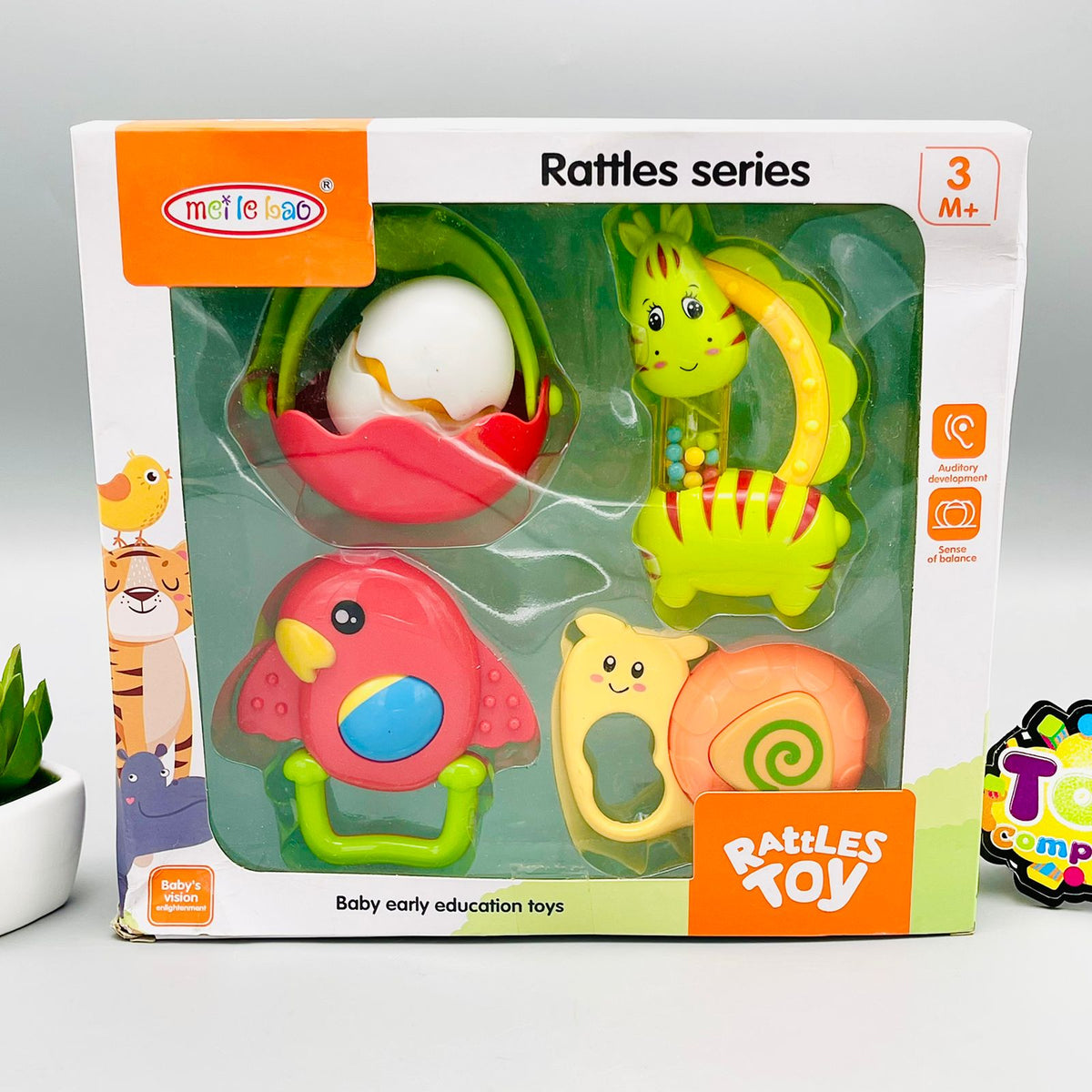 4 Pcs Premium Rattle & Teether Set