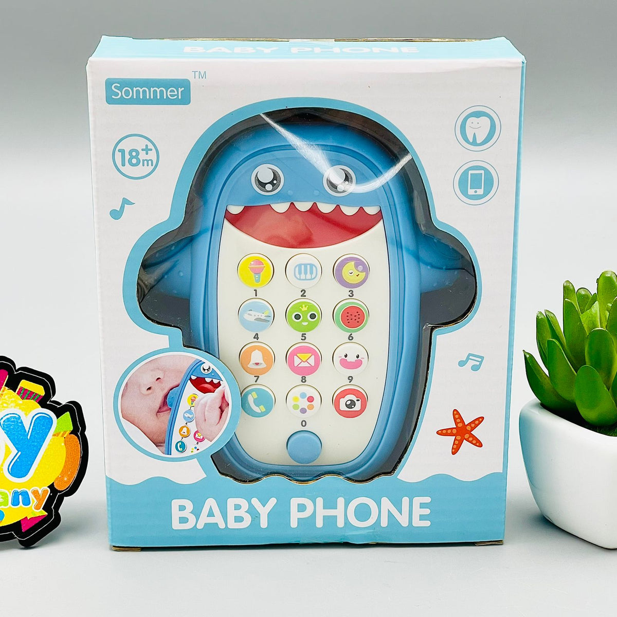 Shark Baby Phone with Silicone Teether Cover