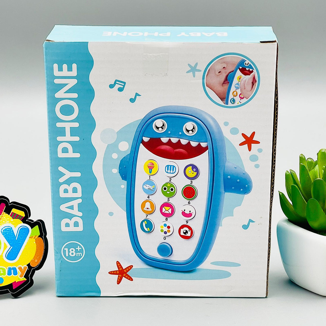 Shark Baby Phone with Silicone Teether Cover